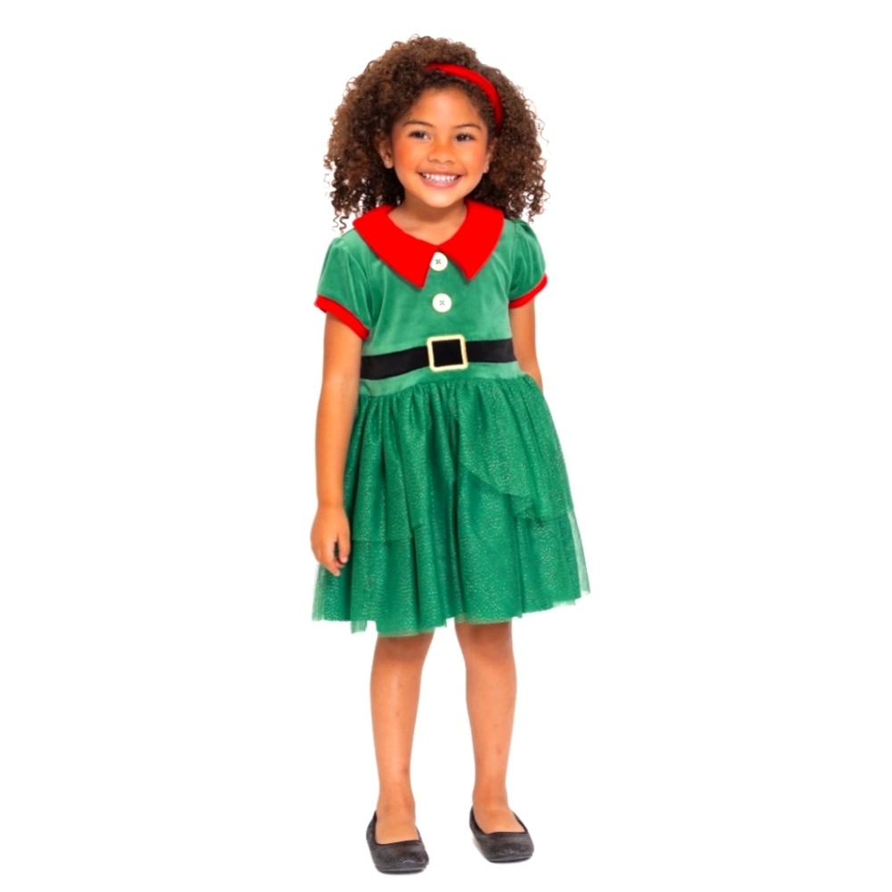 Girl Christmas Elf Velour Cosplay Dress - Size 12 Month - **NWT**